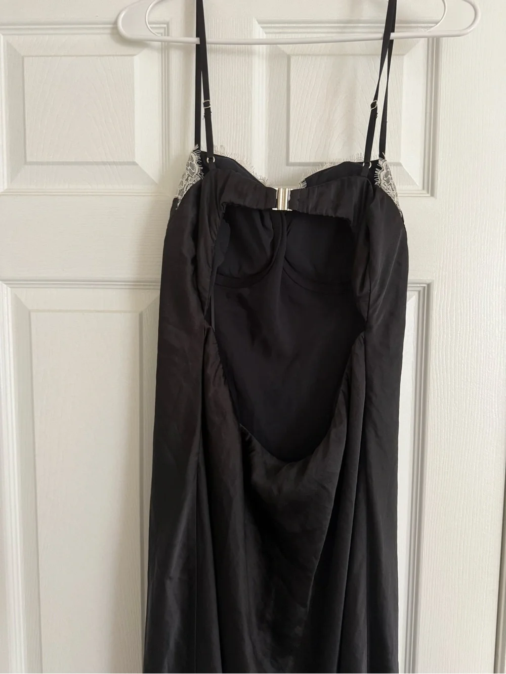 Abercrombie & Fitch Black Maxi Dress with Cream Lace Trim